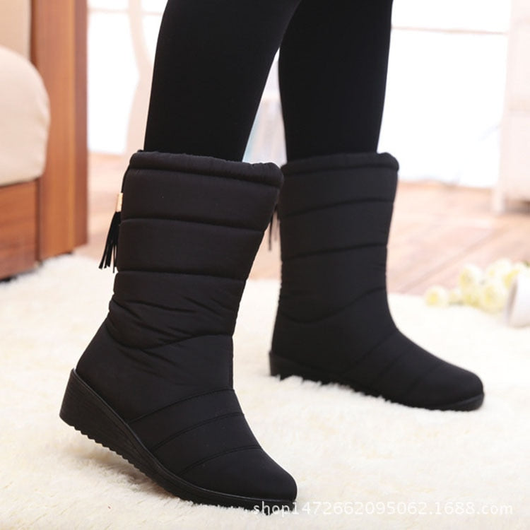 Mid-calf Fur Boots - Winter Boots