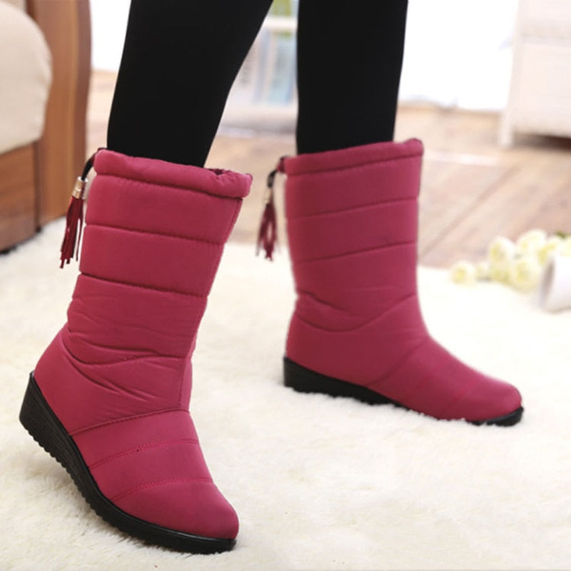 Mid-calf Fur Boots - Winter Boots