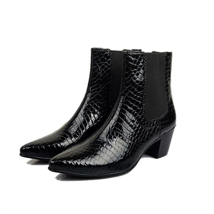 Pointed Retro Slip-on Boots - Leather Boots