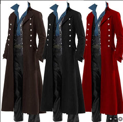 Gothic Steampunk Long Jacket- Trench Coat- Steam Punk - Battling Blades