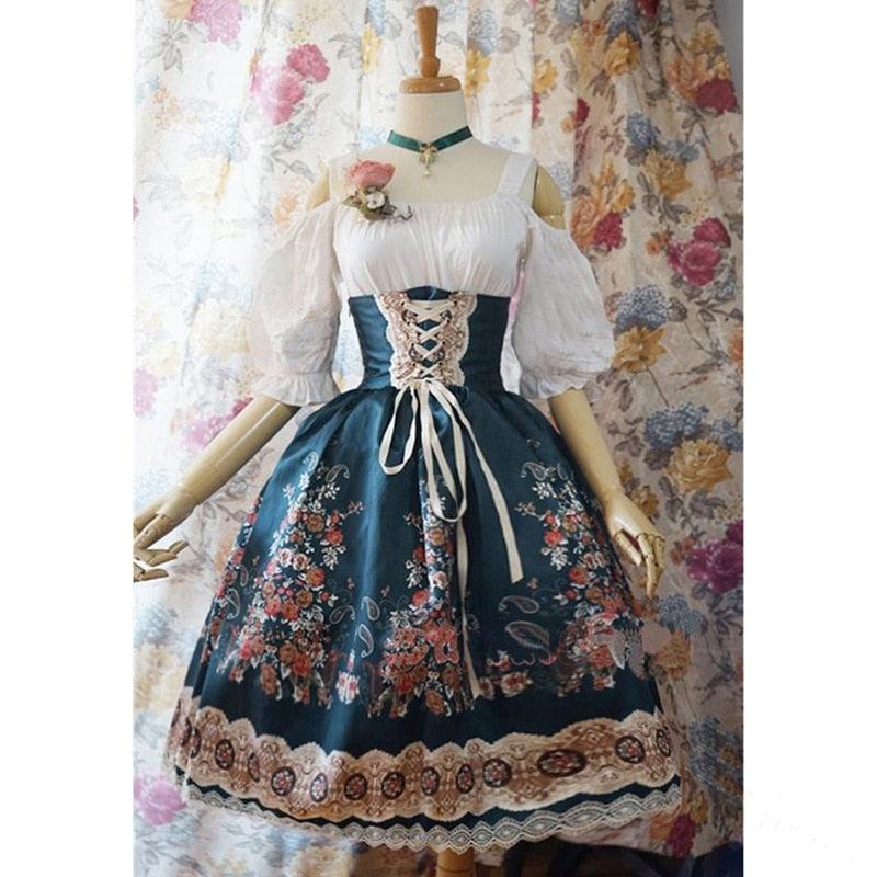 Maid Palace Lolita Dress- High Waist- Long Sleeve