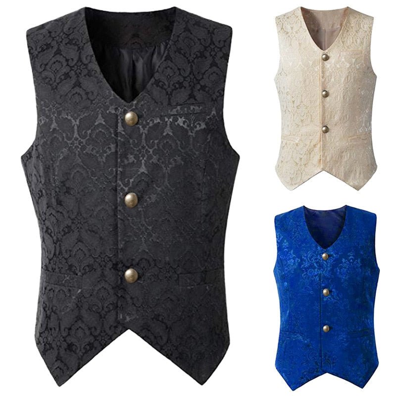 Renaissance Vintage Vest - Jacquard Swallow Top - Battling Blades