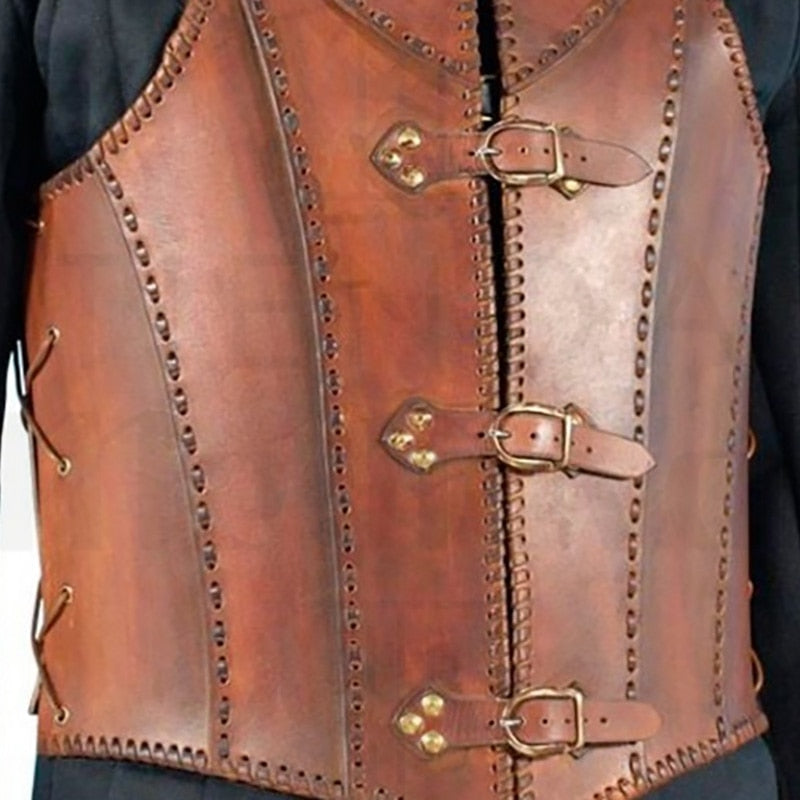 Invert medieval armored leather jacket