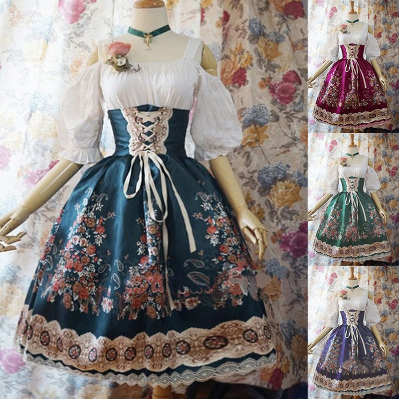 Maid Palace Lolita Dress- High Waist- Long Sleeve