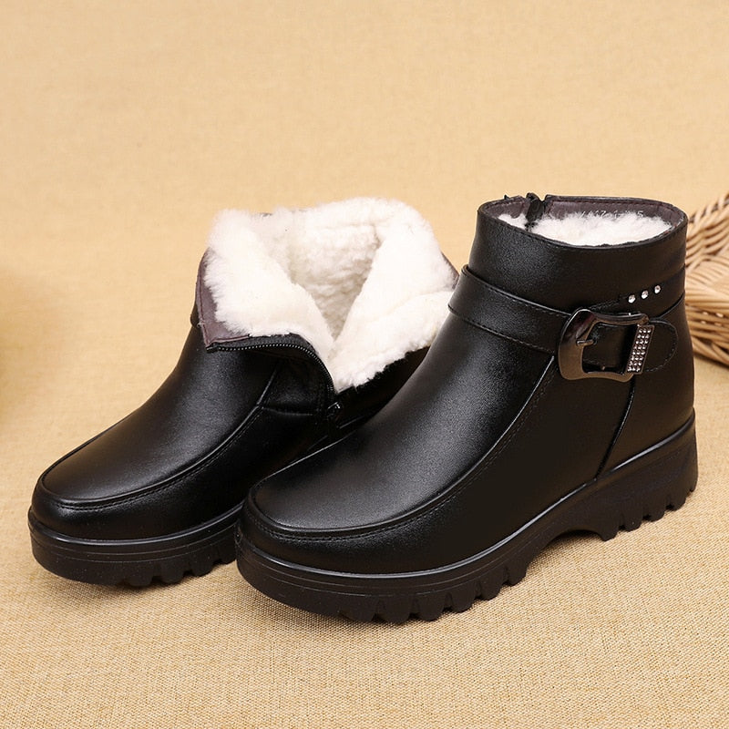 Thick Plush Ankle Boots - Non- Slip Snow Boots