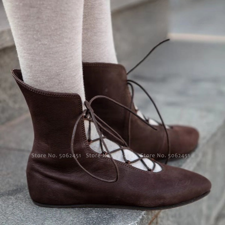 Medieval Laced Low Boots