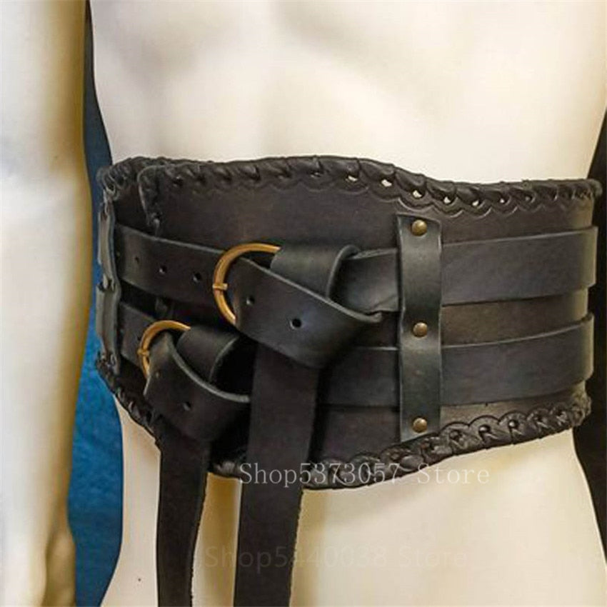Leather Medieval Belt/ Harness- Style Belt and Harness