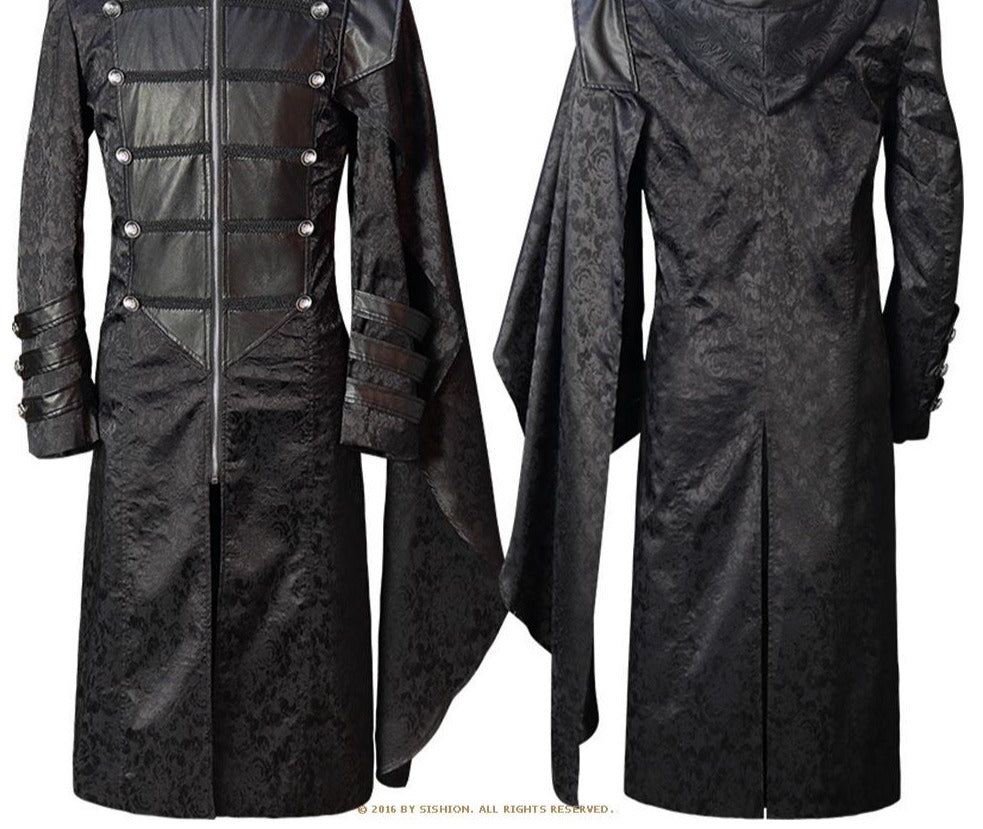 Retro Hooded Gothic Trench Coat
