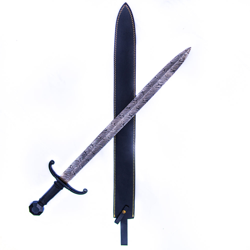 Norman Longsword - Knightly Sword - High Carbon Damascus Steel Sword- 35"