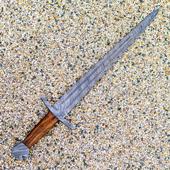 Bastard Sword / Longsword- High Carbon Damascus Steel Sword- 27" - Battling Blades