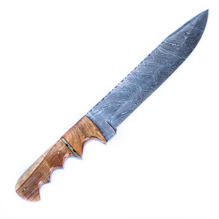 Bowie Knife- High Carbon Damascus Steel Blade- Woodsman - 14"