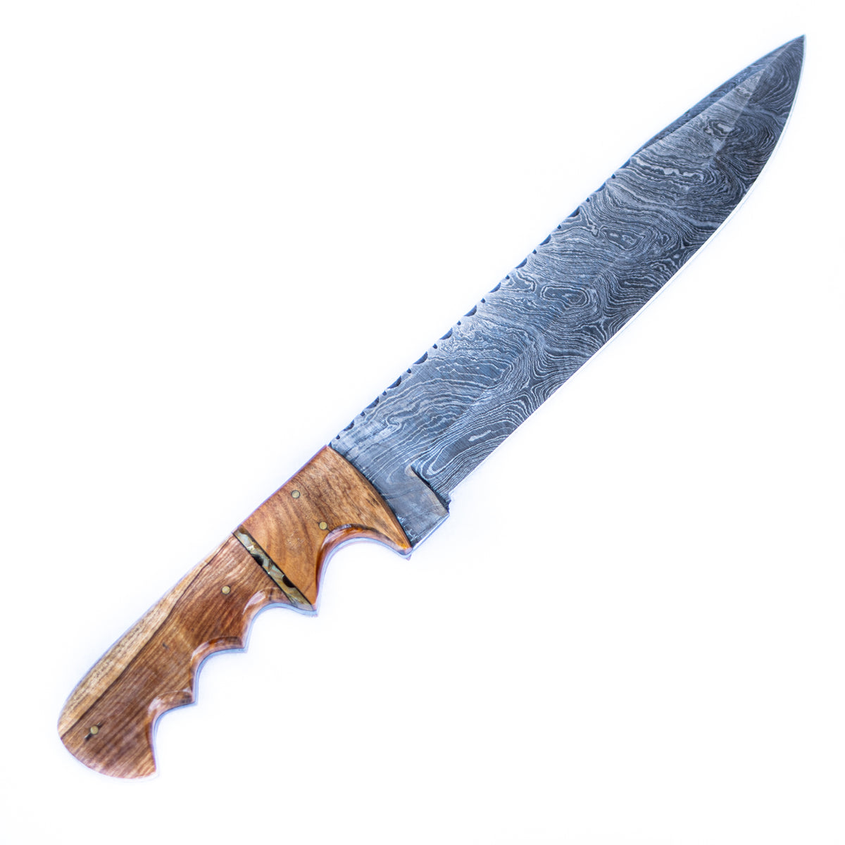 Bowie Knife- High Carbon Damascus Steel Blade- Woodsman - 14" - Battling Blades