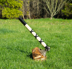 Viking Ax- Throwing Axe- Pattern Welded Handmade High Carbon Damascus Steel - 21" - Battling Blades