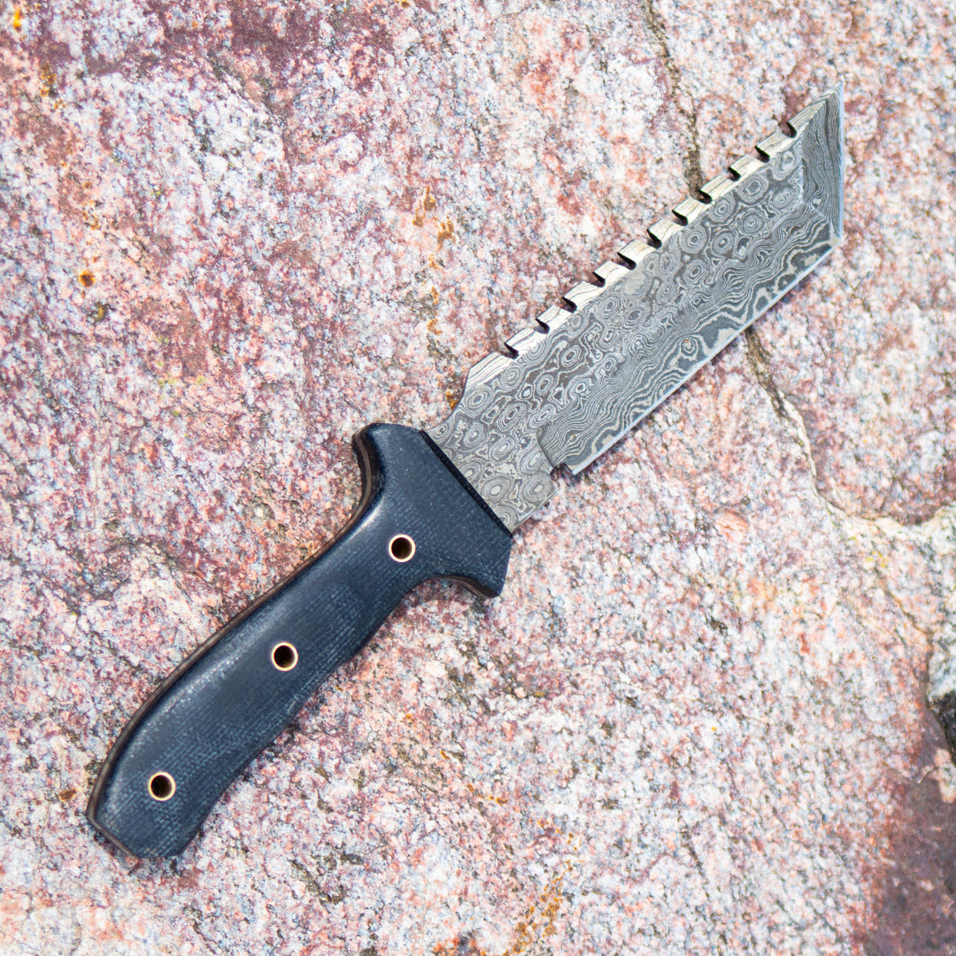 Tracker Knife- Outdoors Knife- High Carbon Damascus Steel Blade- Hunting Knife