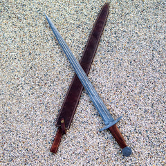 Norman Longsword- Knightly Sword - High Carbon Damascus Steel Sword- 38" - Battling Blades