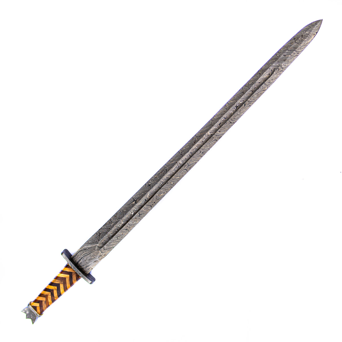 Viking Spatha Sword- High Carbon Damascus Steel- 35" - Battling Blades