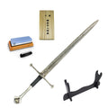 Longsword Bundle- Damascus Steel Longsword- Maintenance Kit- Sword Sharpener- Sword Stand