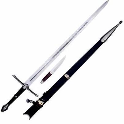 Longsword with Knife - 44"- High Carbon 1095 Steel Sword With Clay Temper - Battling Blades