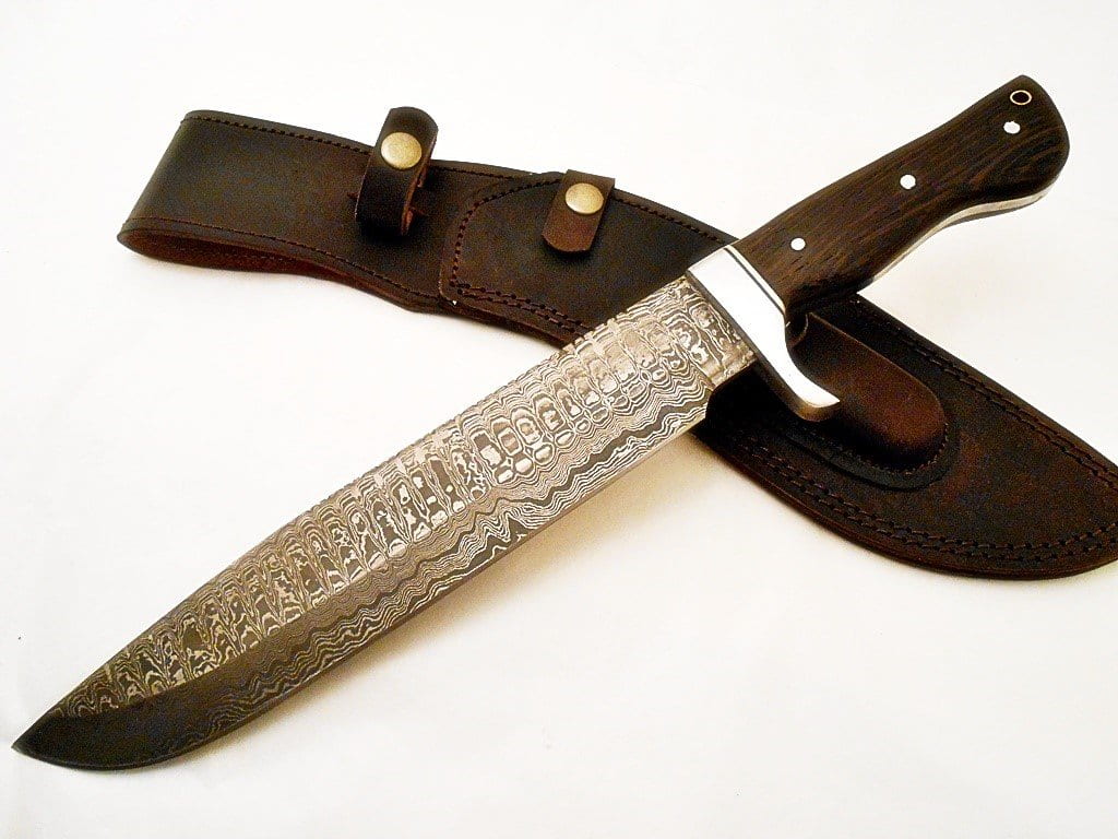 Bowie Knife/ Machete- High Carbon Damascus Steel Sword- Hunting Knife