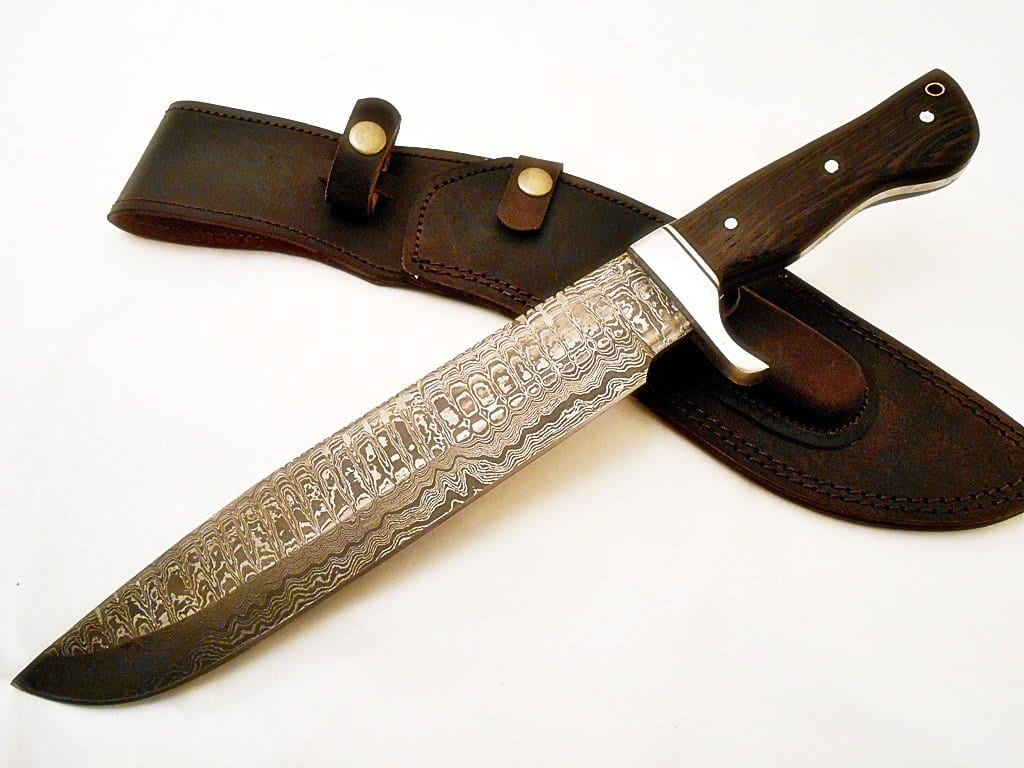 Bowie Knife/ Machete- High Carbon Damascus Steel- 16" - Battling Blades