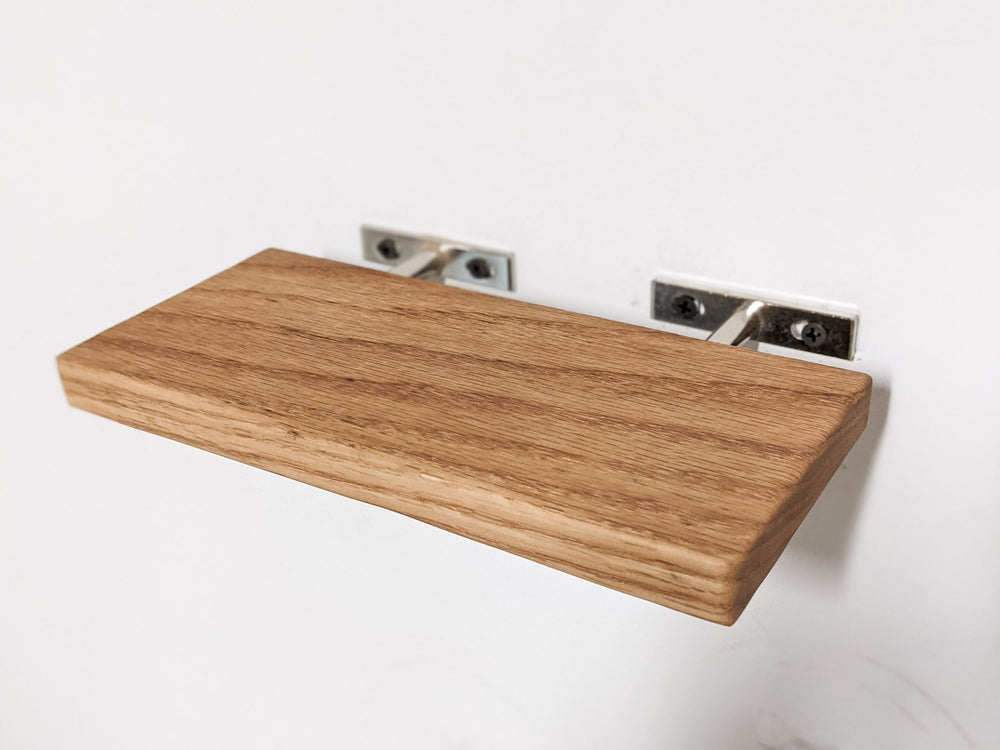 minimalist wooden floating shelf