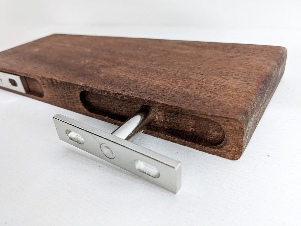 custom floating shelf with brackets