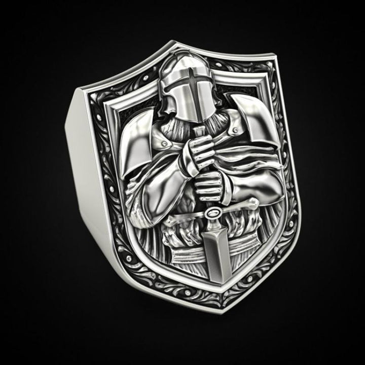 Handmade Embossed Signet Rings- Medieval Knight Ring