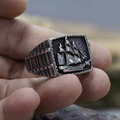 Pirate Sailboat Ring- Black Pearl Style Sloops Ring - Battling Blades