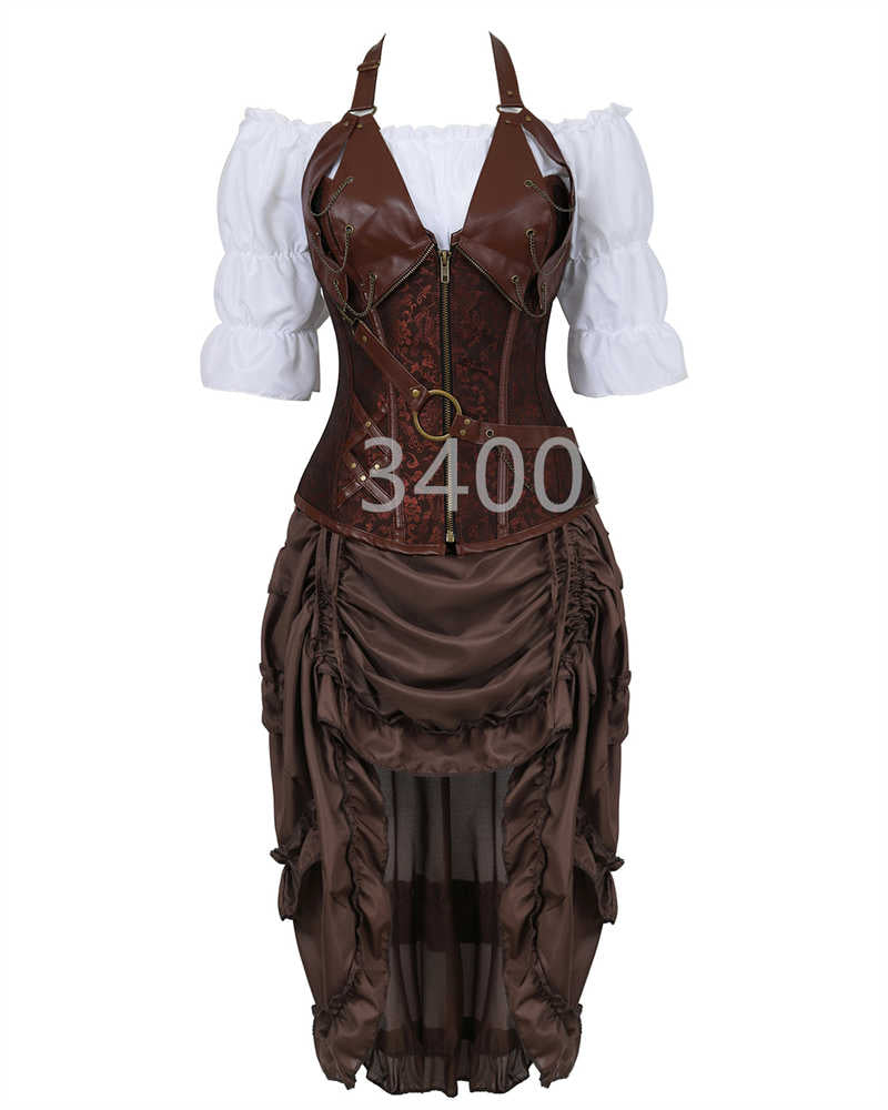 Pirate Steampunk Corset- Leather Corsetto- Steam Punk