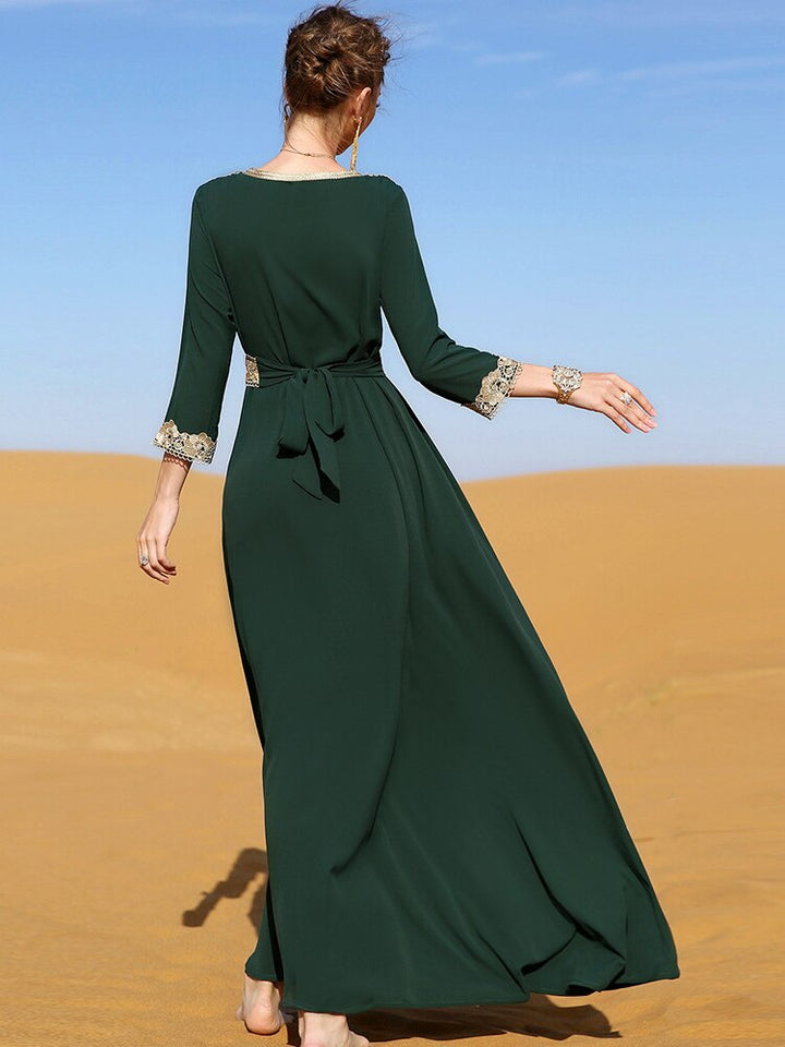 Moroccan Gown- Long Embroidery Dress