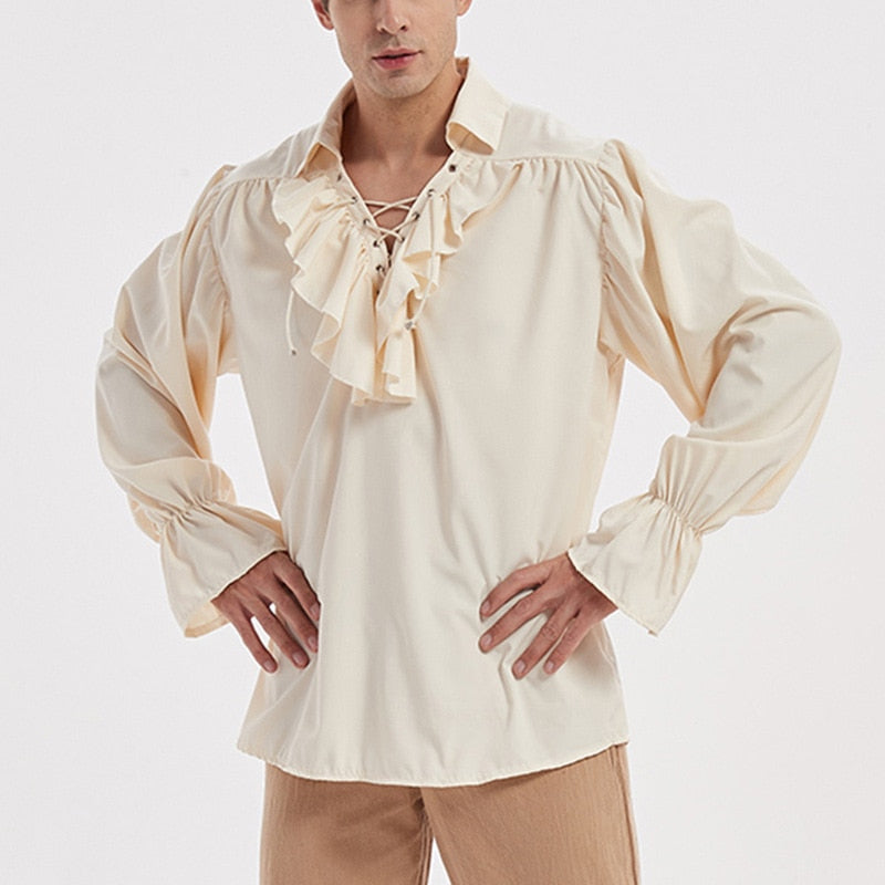 Renaissance Elegance: Lace-Up Pirate Shirt