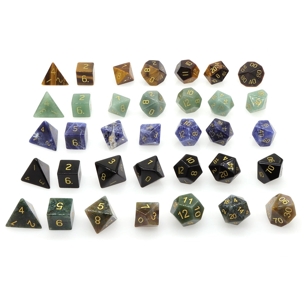 Healing Crystals Dice Set - Polyhedral Dice Set