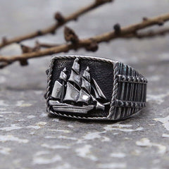 Pirate Sailboat Ring- Black Pearl Style Sloops Ring - Battling Blades