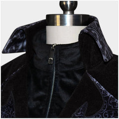 Medieval Tailcoat- Steampunk Velvet Stand Collar Jacket - Battling Blades