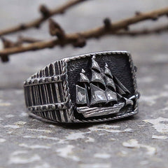 Pirate Sailboat Ring- Black Pearl Style Sloops Ring - Battling Blades