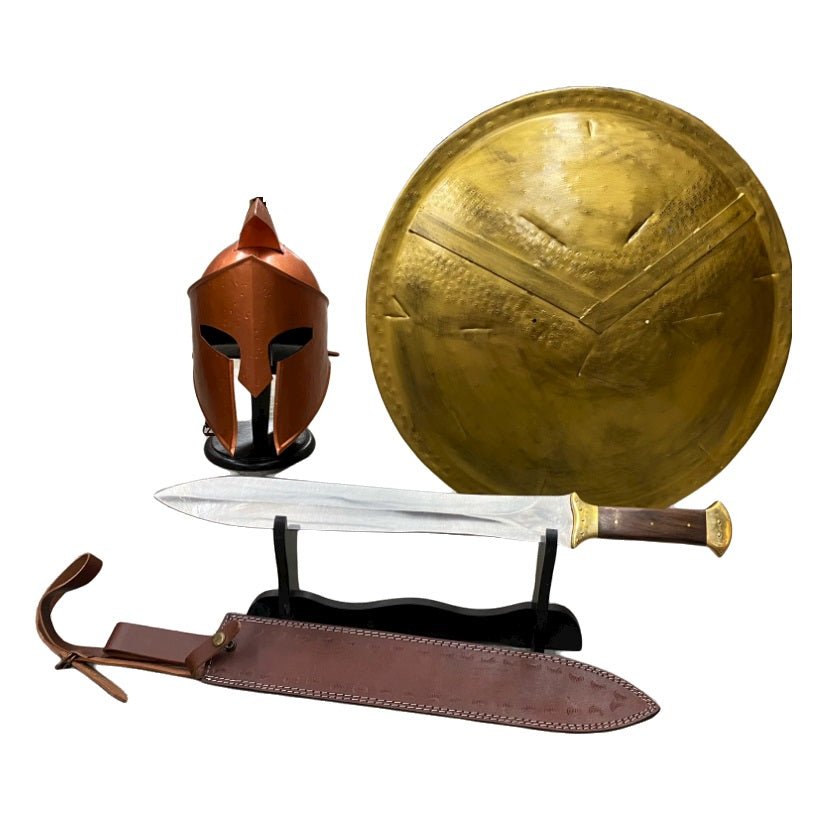 Spartan Bundle- Xiphos Sword- Spartan Shield - Spartan Helmet - Battling Blades