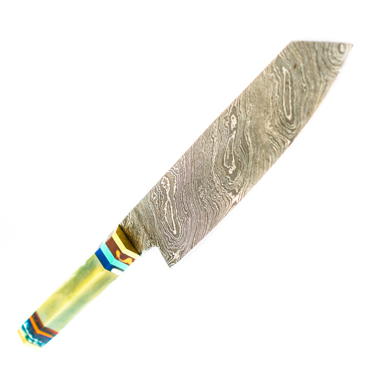 Chef's Knife- Green Handle- High Carbon Damascus Steel