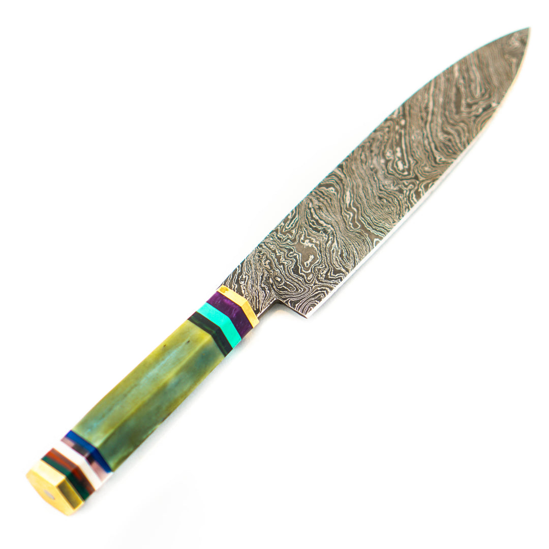 Butcher Knife / Butcher's Knife- High Carbon Damascus Steel Blade- Micarta Handle