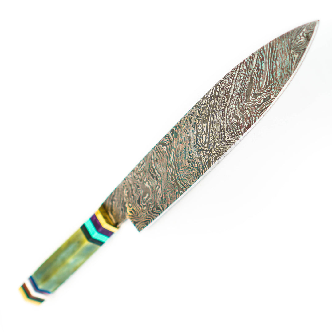 Butcher Knife / Butcher's Knife- High Carbon Damascus Steel Blade- Micarta Handle