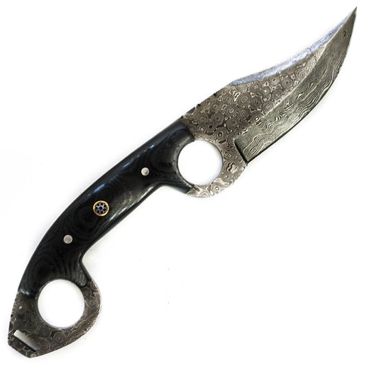 Skinner Knife- Hunting Knife- High Carbon Damascus Steel Blade- 10"