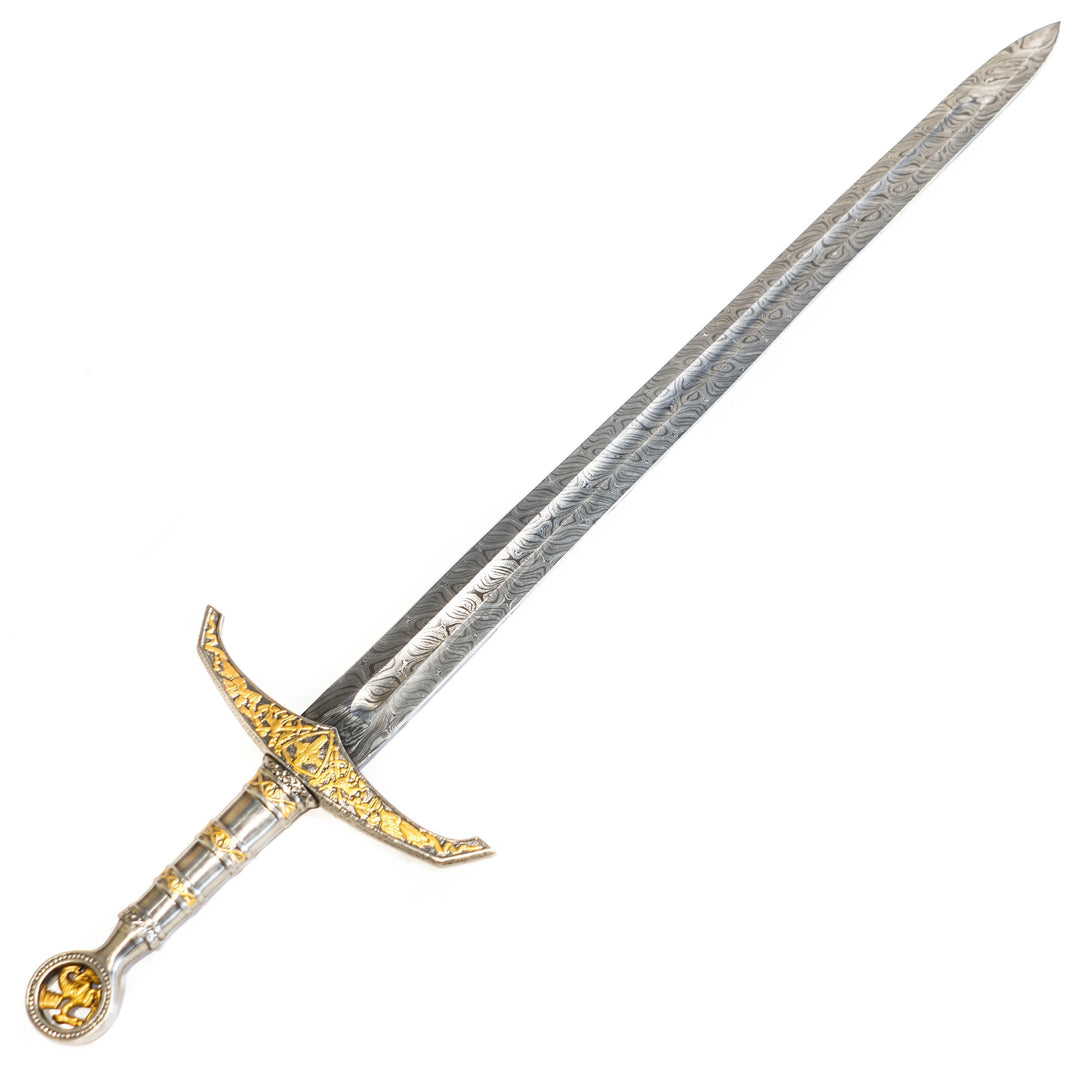 Longsword/ Bastard Sword- King's Sword- High Carbon Damascus Steel Sword- 42"