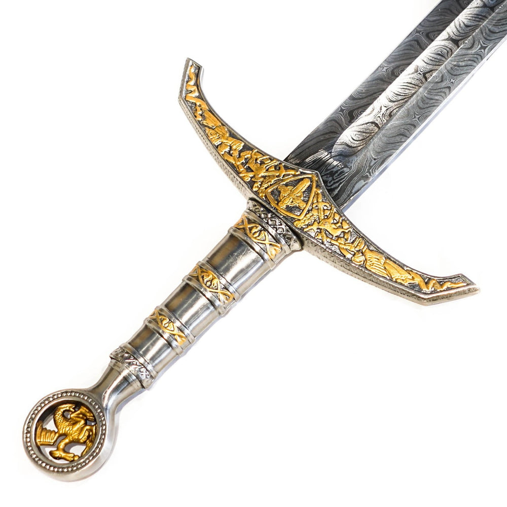 Longsword/ Bastard Sword- King's Sword- High Carbon Damascus Steel Sword- 42"