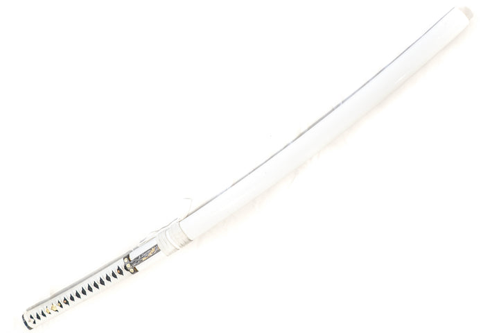 White Katana Sword- High Carbon 1095 Steel Sword with Clay Temper Blade- Samurai Sword- 40.5"