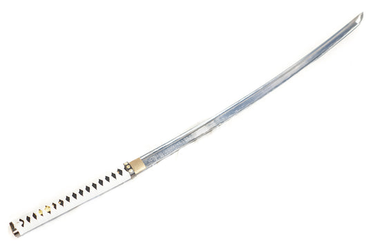 White Katana Sword- High Carbon 1095 Steel Sword with Clay Temper Blade- Samurai Sword- 40.5"