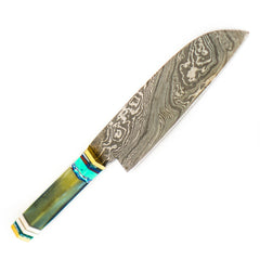 Chef's Knife- Micarta Handle- High Carbon Damascus Steel - Battling Blades