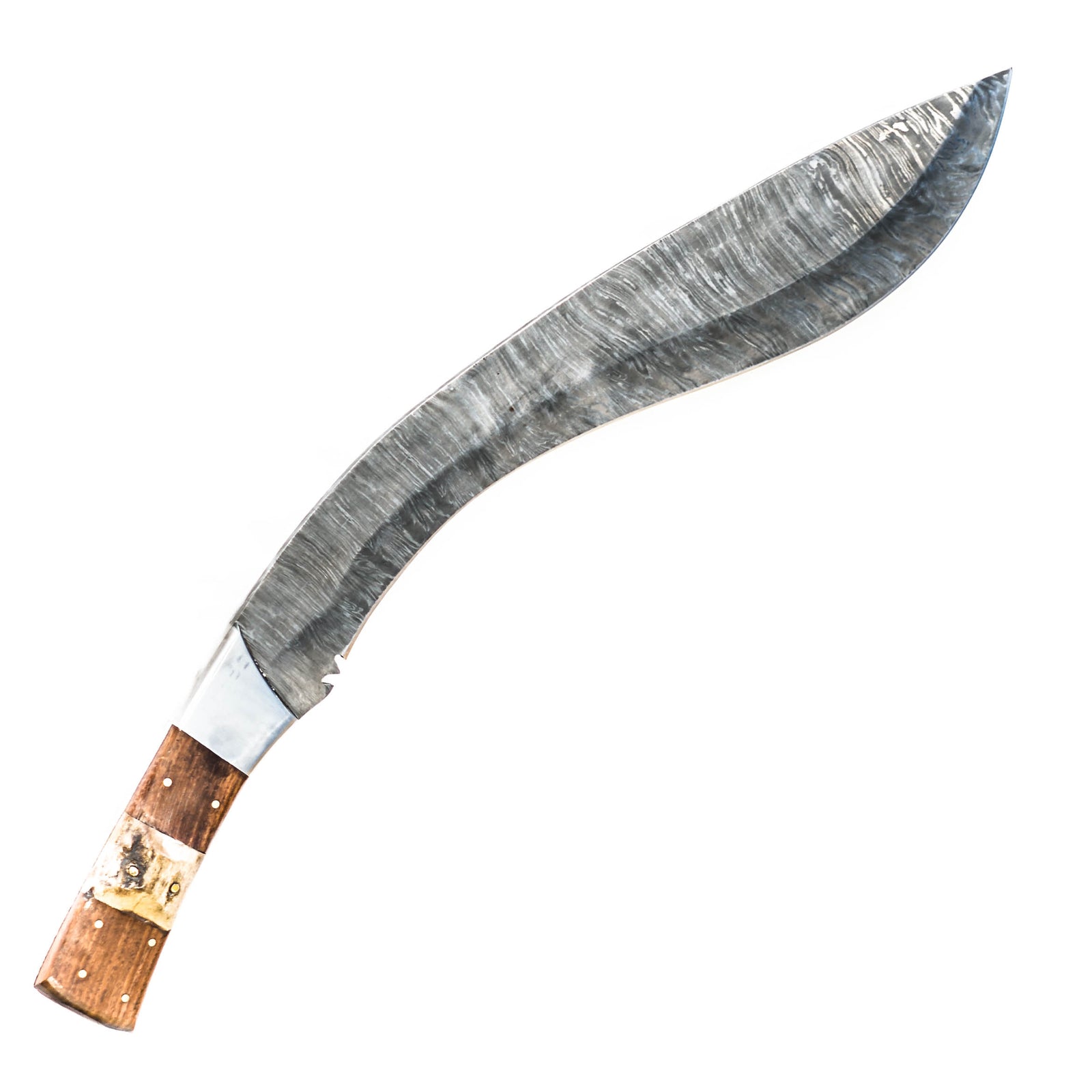 Large Gurkha Kukri Knife-Handmade High Carbon Damascus Steel Machete/ Knife/ Sword- 21" - Battling Blades