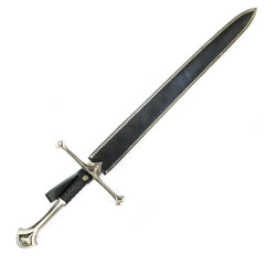 Longsword/ Bastard Sword- High Carbon Damascus Steel Sword With Clay Temper- 38" - Battling Blades