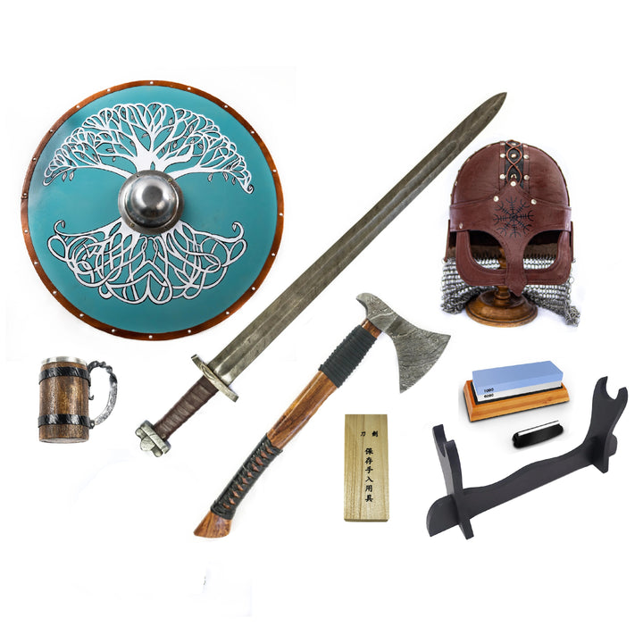 Ulfberht Bundle- Viking Sword, Axe, Shield, Helmet and More