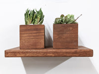 small and medium sized mahogany floating shelf