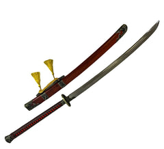 Red Katana Sword- High Carbon 1095 Steel Sword - Samurai Sword- 46" - Battling Blades